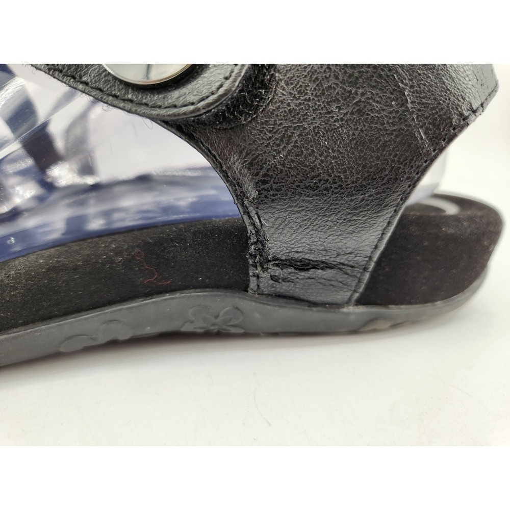 Aetrex Jess Strap Sandals Womens 9-9.5 Black Metallic Strappy Comfort SE210W - Picture 14 of 16